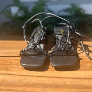 New Black strap heel sandals